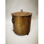 Art Nouveau brass coal bucket