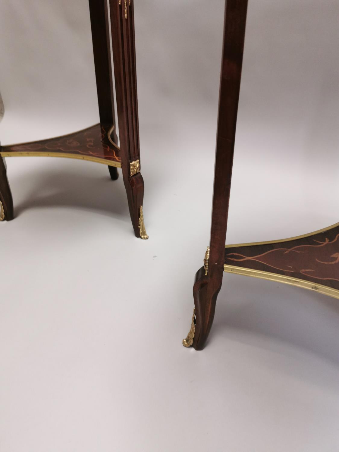 Pair of brass bound kingwood lamp tables - Image 7 of 8