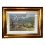 David Overend Sheep Grazing Oil on Canvas