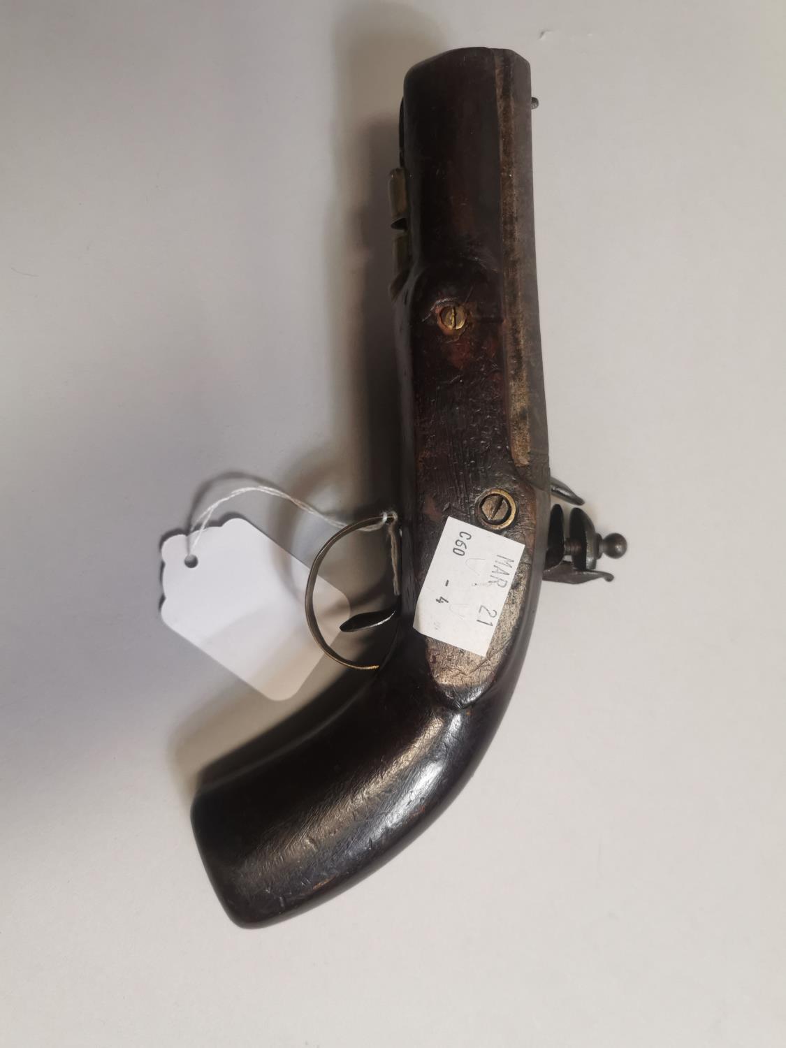 19th. C. flintlock pistol - Image 2 of 3