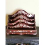 19th. C. mahogany letter rack