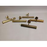 Collection of five brass picture lights