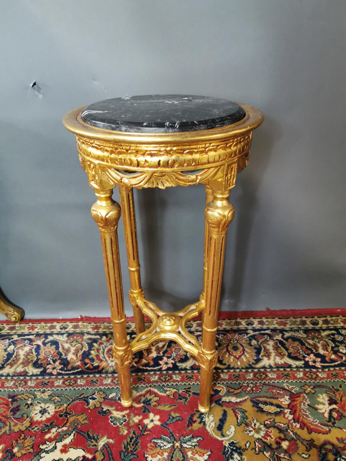 Carved giltwood lamp table