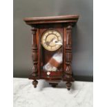 Edwardian walnut wall clock