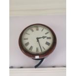 19th. C. mahogany fusee wall clock.