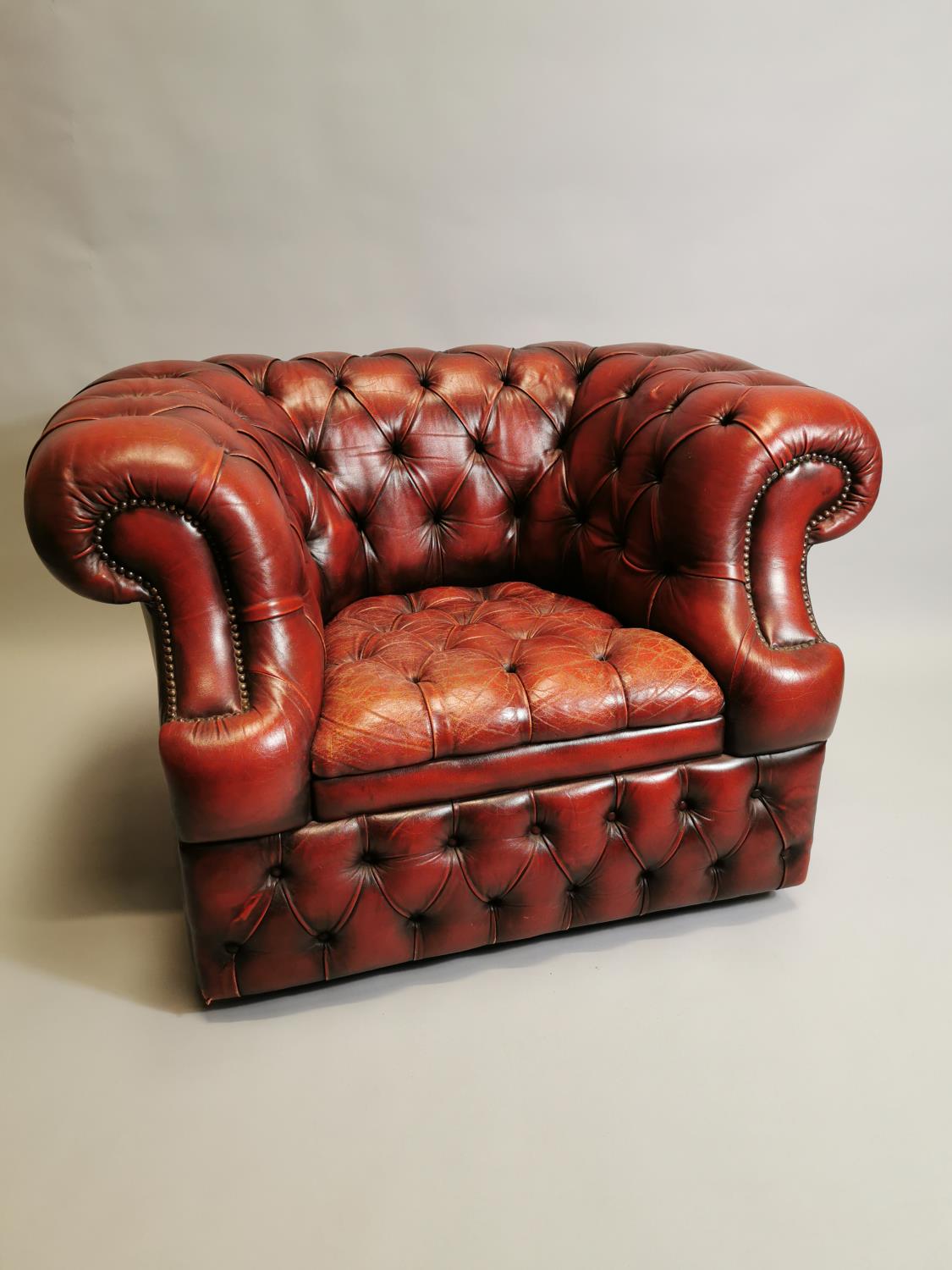 Good quality upholstered leather club chair