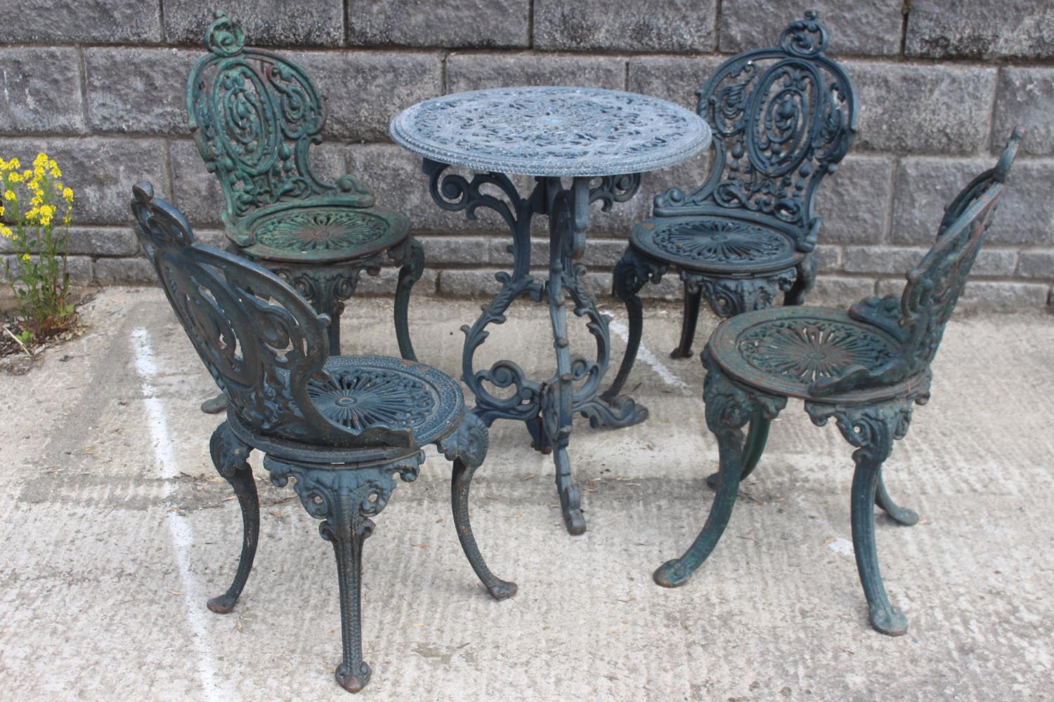 Cast iron five piece Bistro garden set