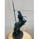 Bronze Statue - Mohican. {61 cm H x 26 cm W x 22 cm D}.