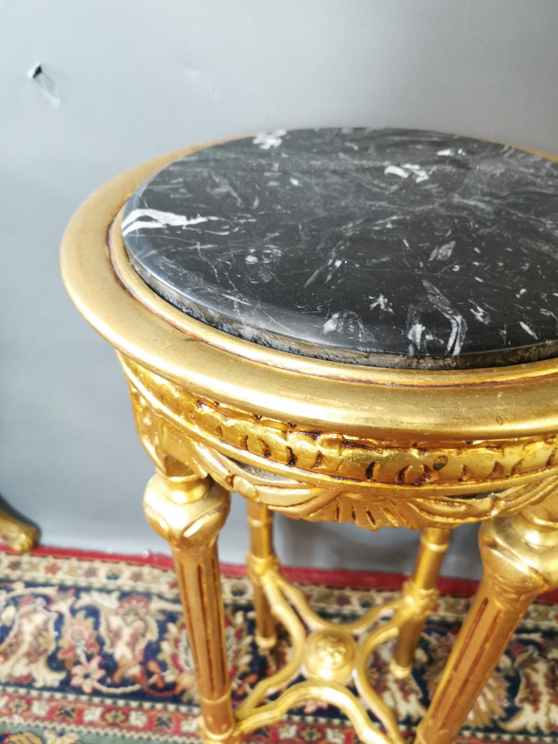 Carved giltwood lamp table - Image 2 of 3