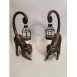 Pair of bronze models of monkeys