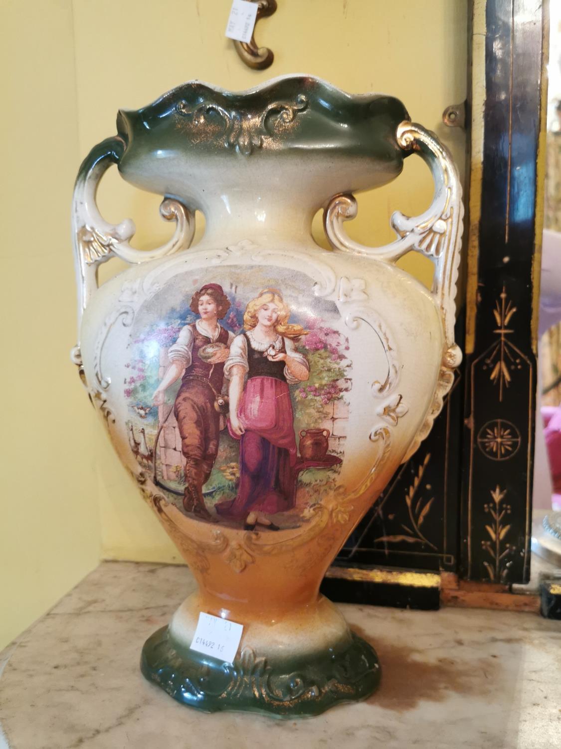 Pair of 19th. C. ceramic vases - Image 2 of 3