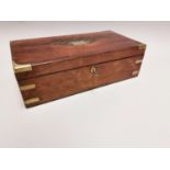19th. C brass bound rosewood writing slope