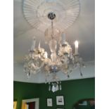 Glass nine branch chandelier