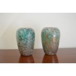 Pair of overlaid glass vases.