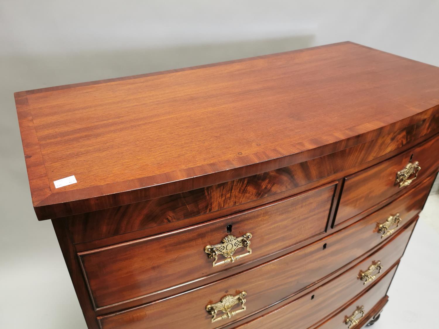 19th. C. mahogany bow fronted chest - Image 7 of 8