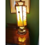 Cut glass table lamp