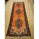 Persian hand knotted wool carpet runner