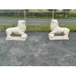 Pair of moulded stone Lions