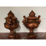 Pair of terracotta urns