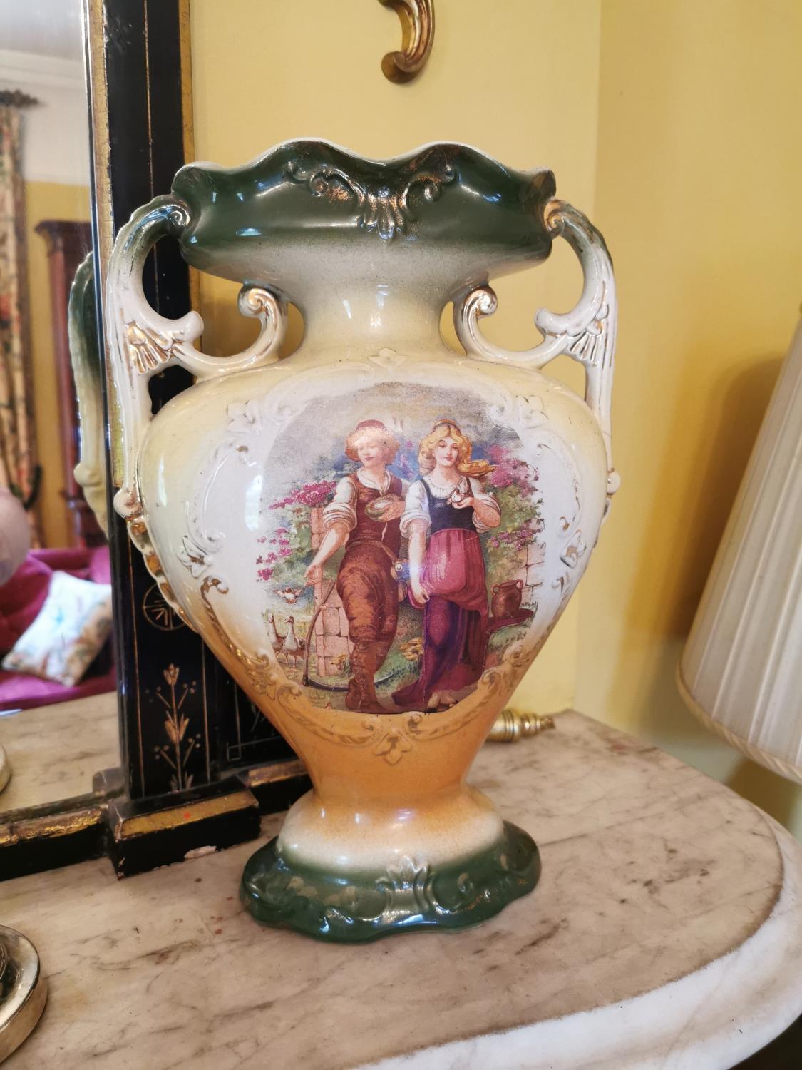 Pair of 19th. C. ceramic vases - Image 3 of 3