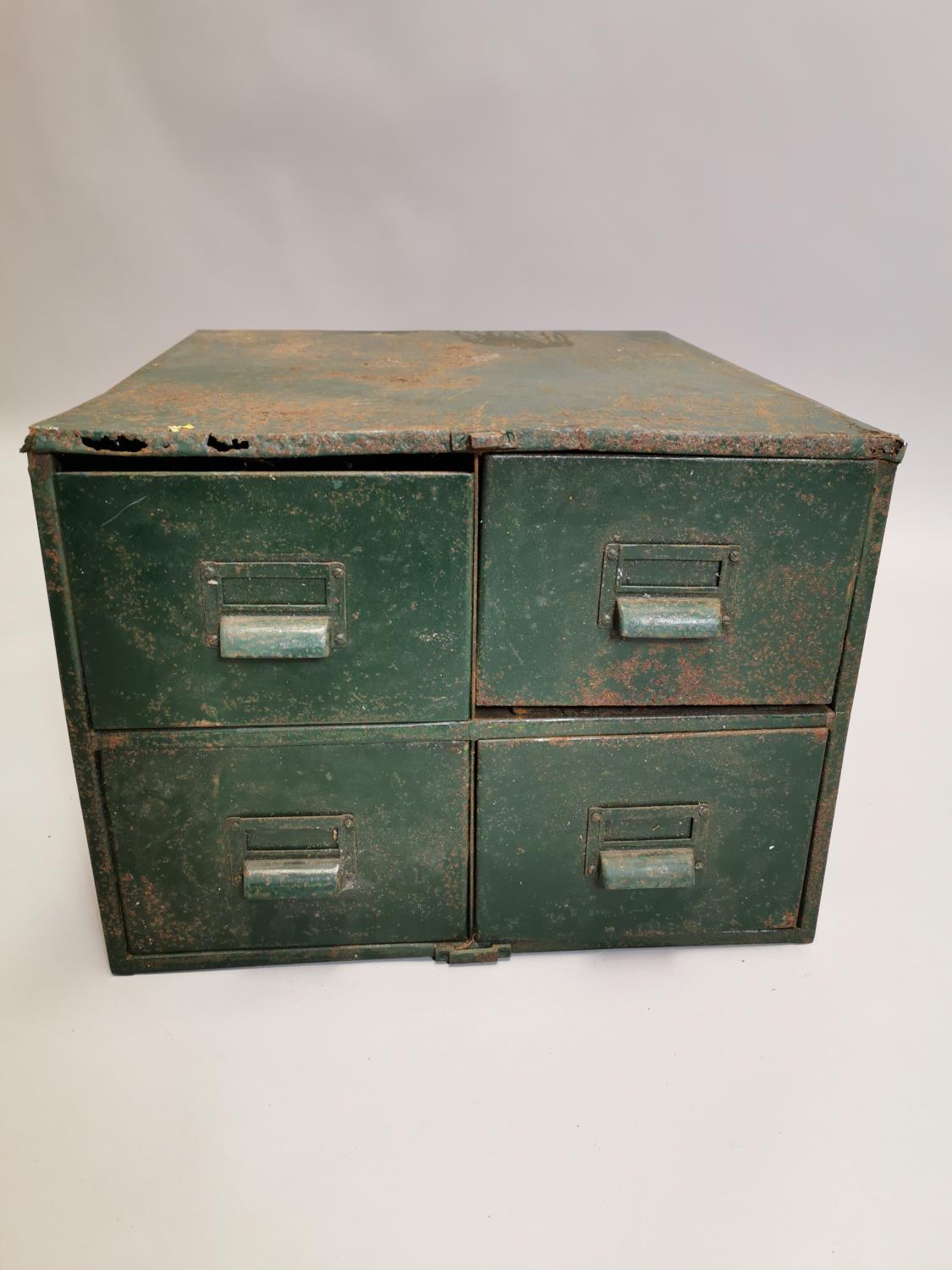 Industrial bank of four metal drawers - Image 3 of 7