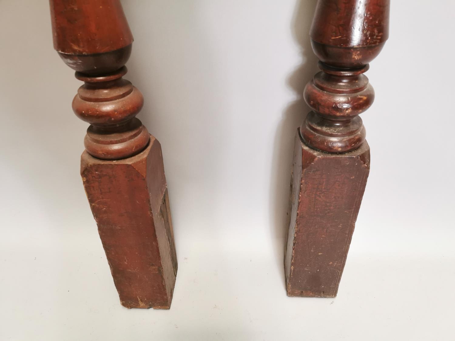 Pair of 19th. C. mahogany newel posts - Image 4 of 5