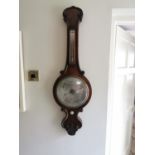 19th. C. mahogany banjo barometer
