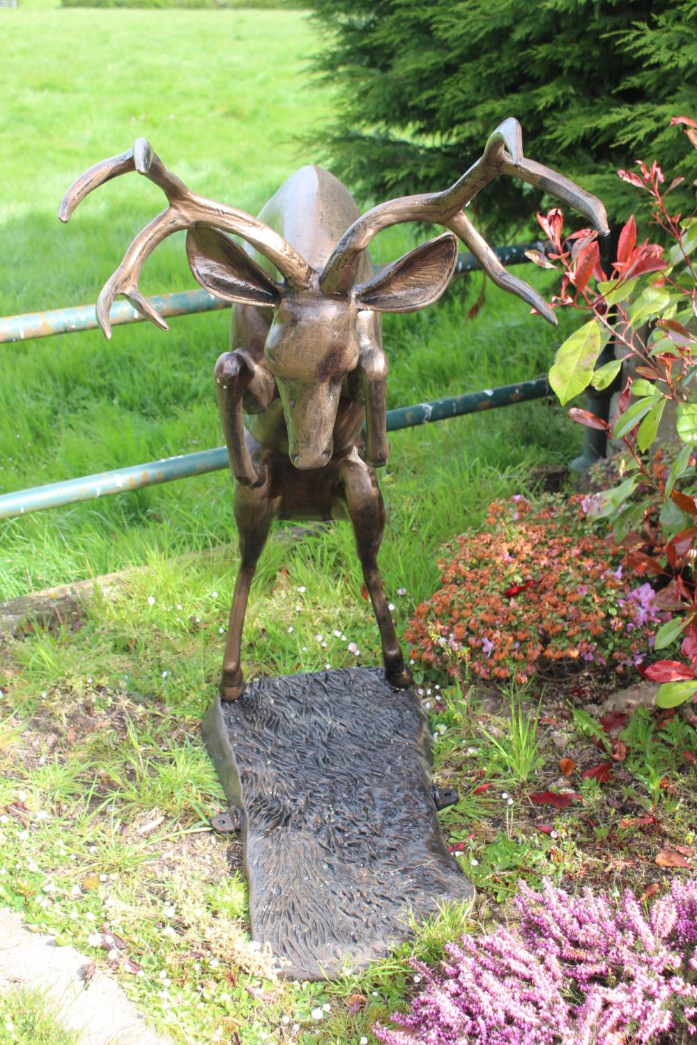 Bronzed aluminium model of a Rutting Stag - Image 2 of 4