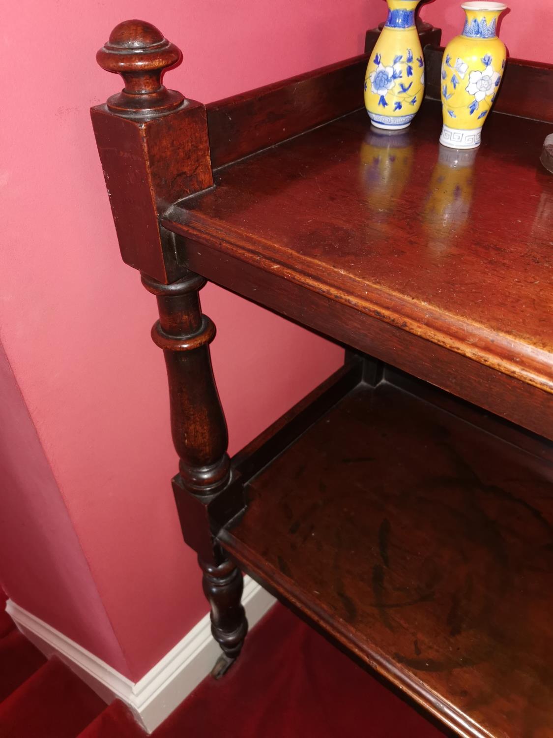 19th. C. mahogany two tier dumb waiter - Image 2 of 2