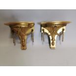 Pair of 19th. C. Giltwood and gesso wall ensconces