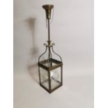 Good quality brass and glass hall lantern