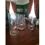 Three glass vases.