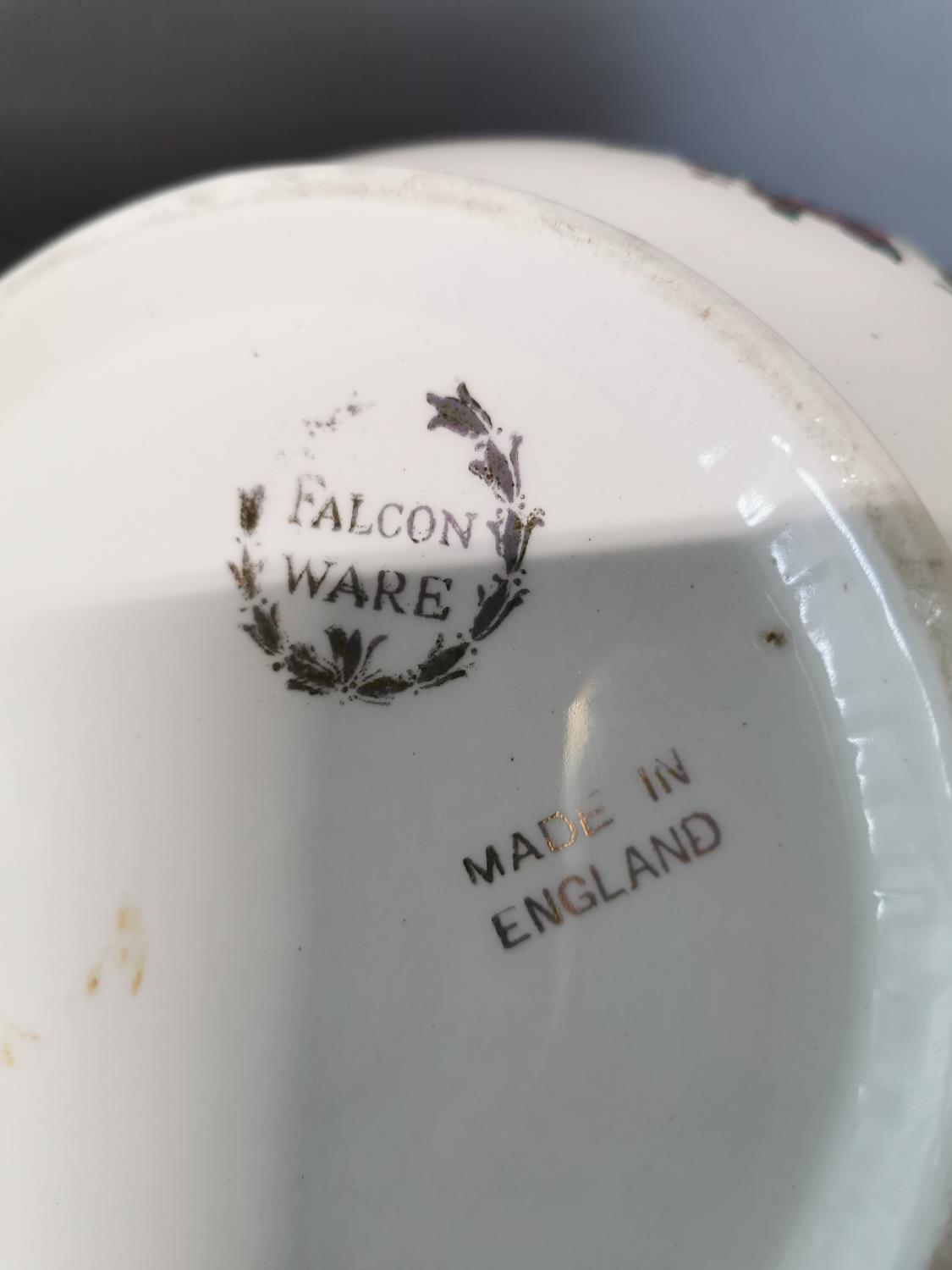 Five piece ceramic Falcon Ware jug and basin set - Image 4 of 4