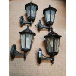 Set of four alloy wall lights