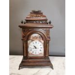 Gilded walnut mantle clock