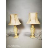 Pair of onyx table lamps