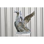 Bronze sculpture - The Fighting Swans.