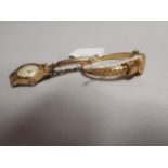 Two ladies rolled gold wristwatches