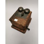 Mahogany and brass telephone exchange box