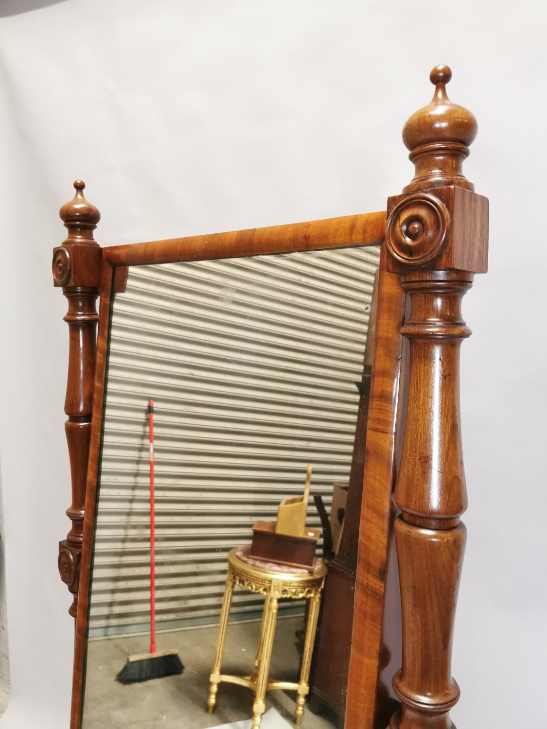 Regency mahogany robing mirror - Image 3 of 7