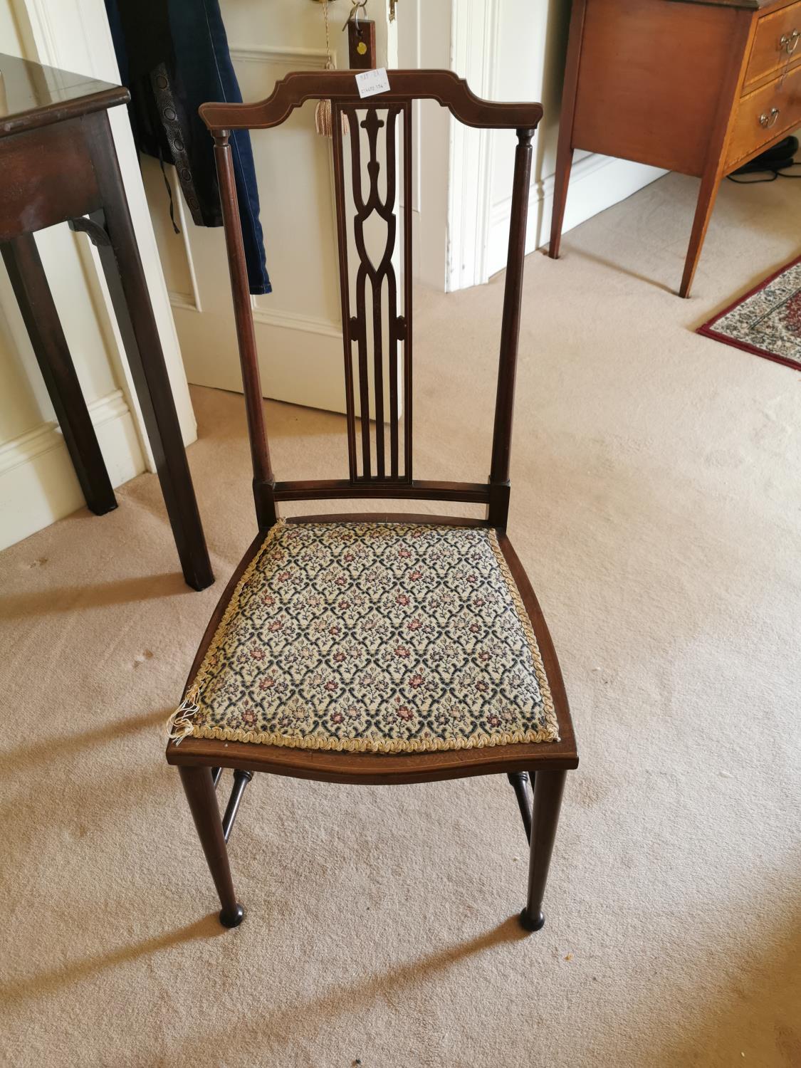 Edwardian inlaid mahogany bedroom chair