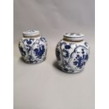 Pair of blue and white Oriental ginger jars