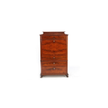 19th C. mahogany and rosewood Biedermeier secretaire chest 155 cm H x 98 cm W x 50 cm D