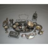 Large collection of antique silver plate including entrée dish, toast rack etc.