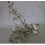 Fine French brass and crystal chandelier (as found). 100W x 115H