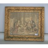 Victorian tapestry in decorative gilt frame. 80W x 70H