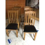 Set of six oak forkback restaurant chairs 46W 105H 45D
