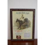 Clarke’s Galtee more plug 1937 framed advertising sign. 45W 61H