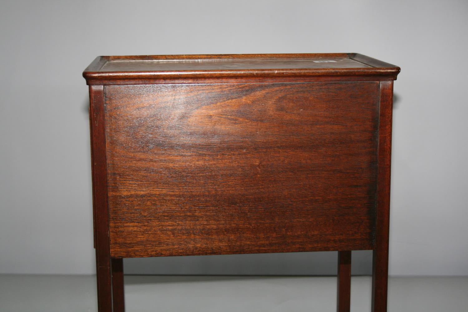 Georgian mahogany night table in the Chinese Chippendale style. 56W x 78H x 34D - Image 4 of 5