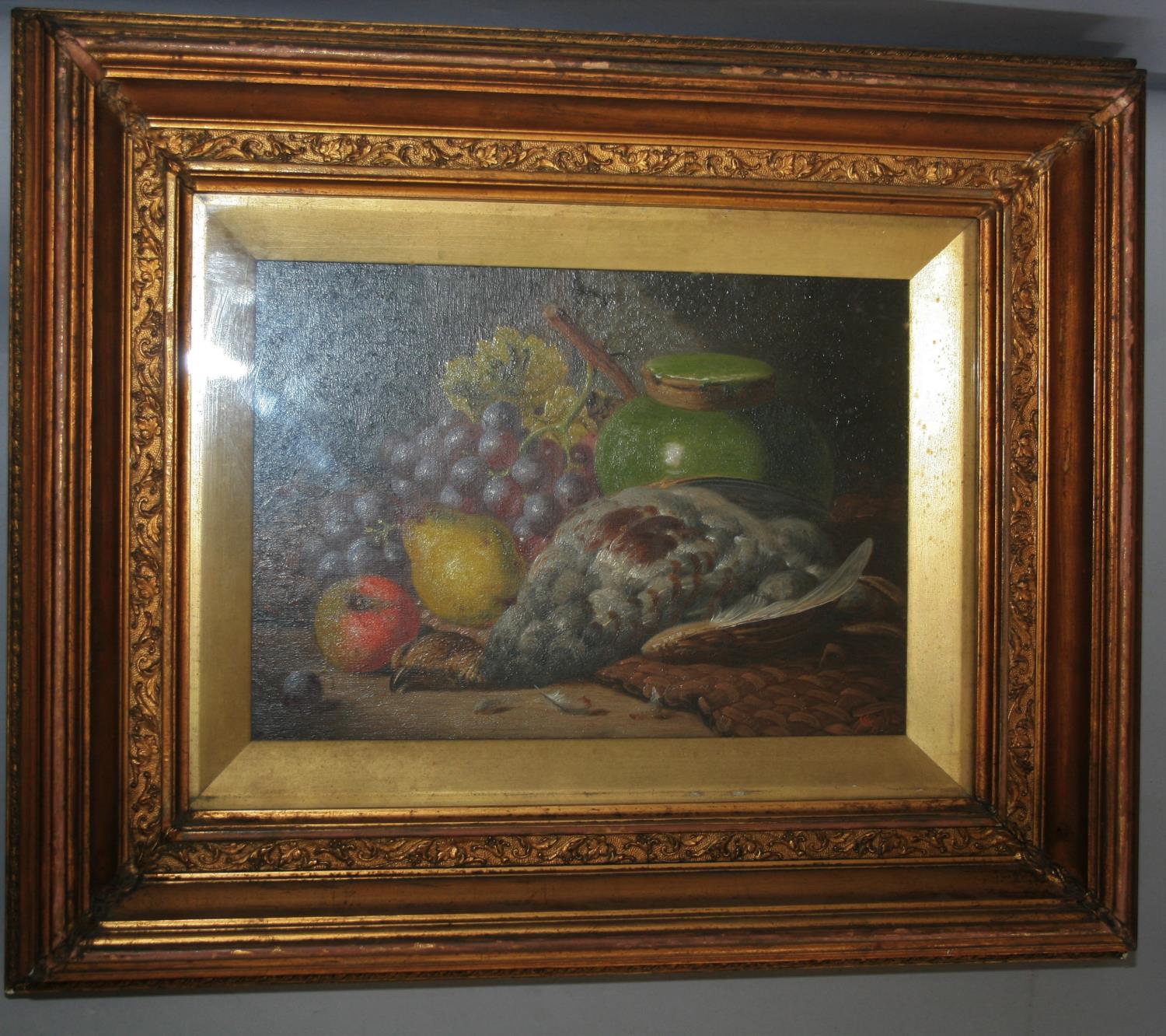 Charles Thomas Bale 1866 a pair of oil on canvas of Game in decorative gilt frame. 35W x 25H - Image 3 of 3